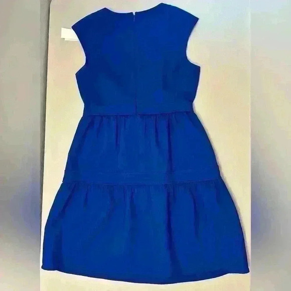 NWT Tory Burch Jane Dress Blue Dahlia Cap Sleeve Knee Length Size 10 - Picture 5 of 11
